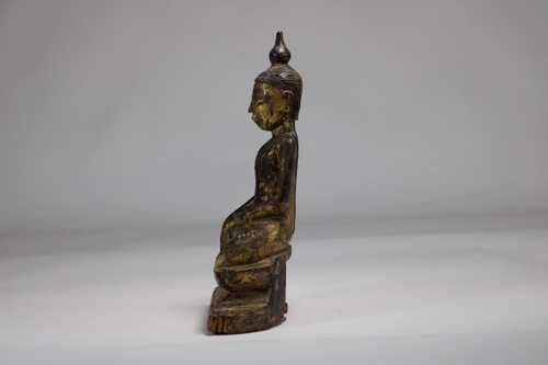 Burmese Buddha In Golden Wood