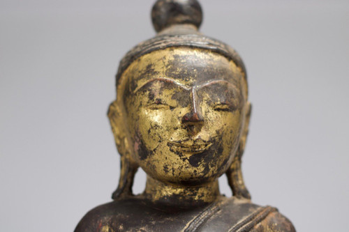 Burmese Buddha In Golden Wood