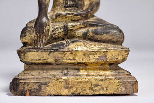 Burmese Buddha In Golden Wood