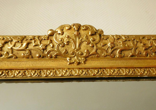 Miroir d'Entre Deux Ou De Cheminée Bois Doré Style Louis XIV Régence - Glace Mercure 160 X 96cm