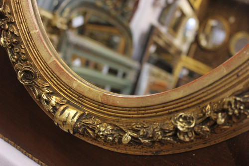 Rectangle Medallion Mirror, Wood And Gold 53 X 63 Cm