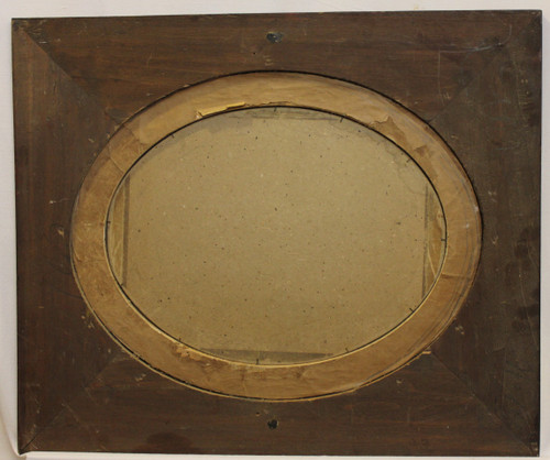 Rectangle Medallion Mirror, Wood And Gold 53 X 63 Cm