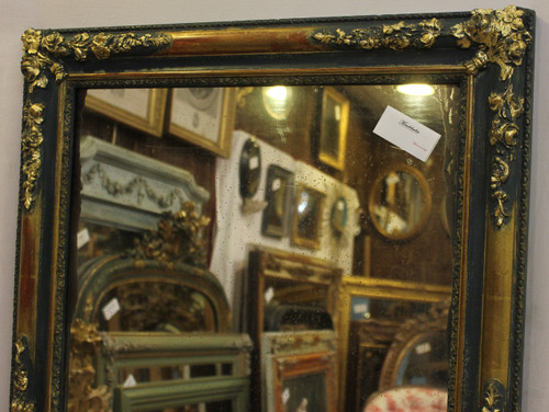 Rectangle Mirror Gold Leaf And Patina 67 x 121 cm