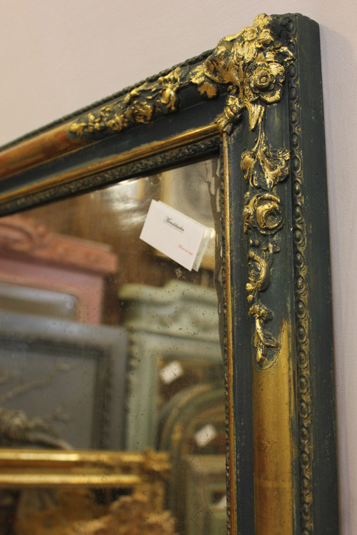 Rectangle Mirror Gold Leaf And Patina 67 x 121 cm