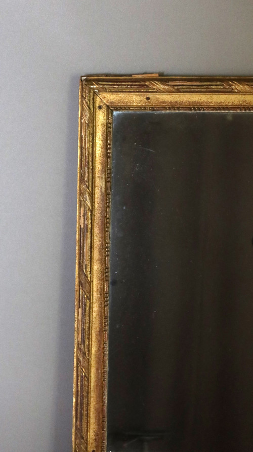 Large gilded wood mirror late 18th early 19th century