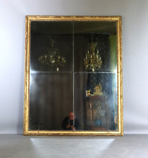 Large gilded wood mirror late 18th early 19th century