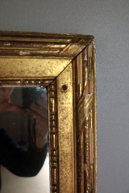 Large gilded wood mirror late 18th early 19th century