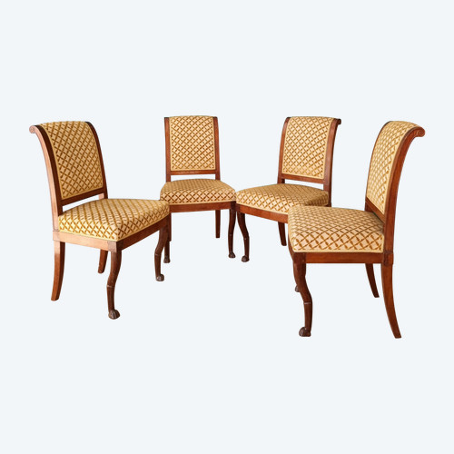 Jacob Desmalter and Georges Jacob, quartet of chairs stamped from the Empire period