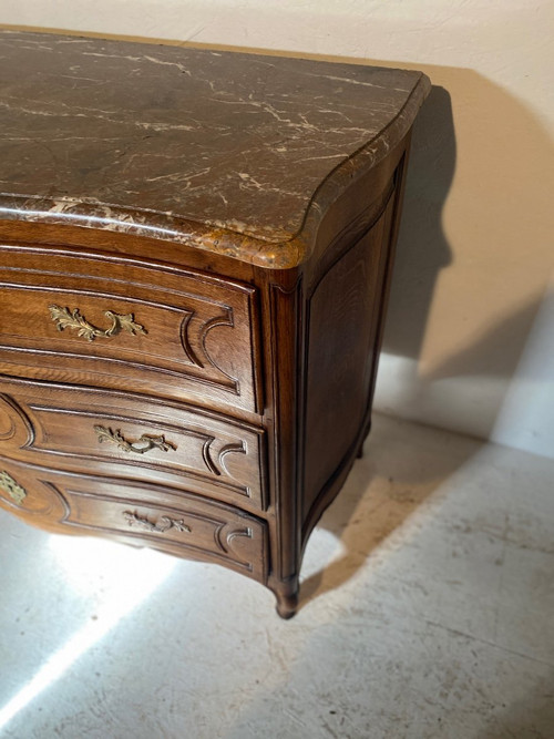 Commode Galbée Avec Marbre Début 19e