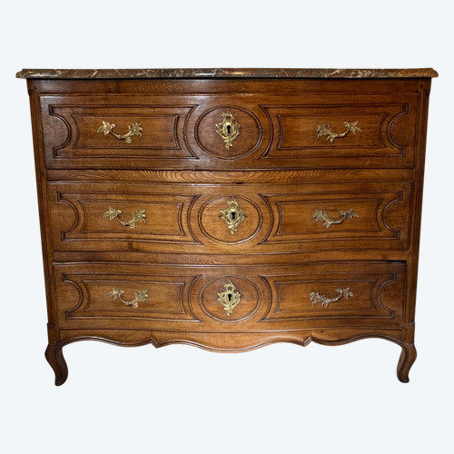 Commode Galbée Avec Marbre Début 19e