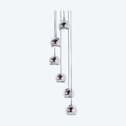 Space Age Chrome Waterfall Chandelier.