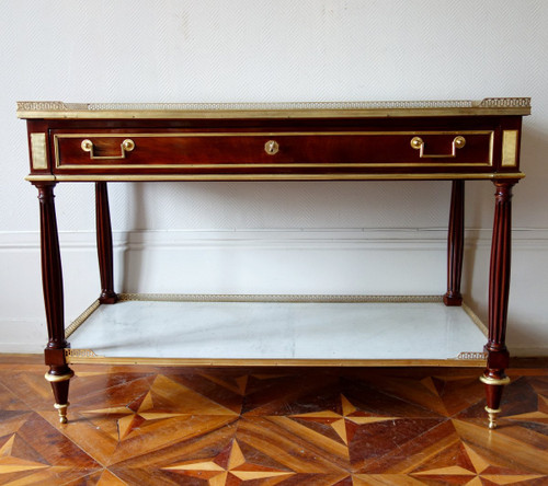 Nicolas Grevenich - Large Mahogany And Gilt Bronze Serving Console - Late Louis XVI Period