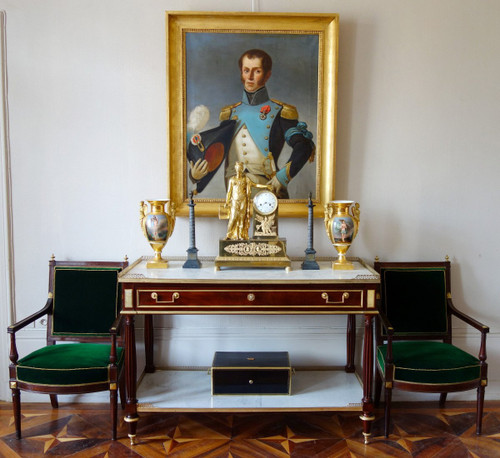 Nicolas Grevenich - Large Mahogany And Gilt Bronze Serving Console - Late Louis XVI Period