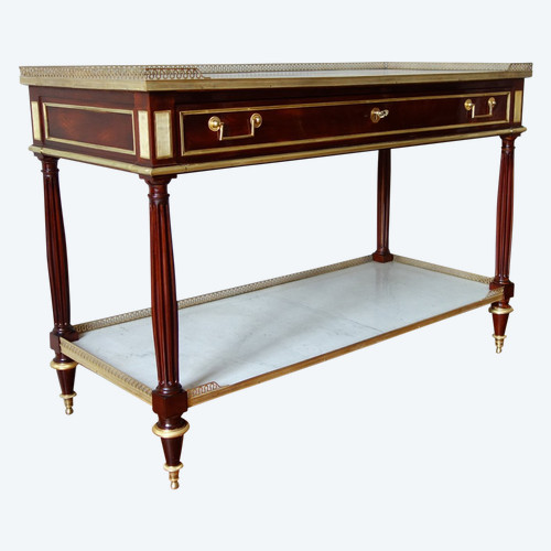 Nicolas Grevenich - Large Mahogany And Gilt Bronze Serving Console - Late Louis XVI Period