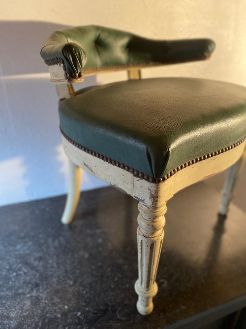 Louis Philippe Office Armchair 19th Patina And Skai (special price currently on request)