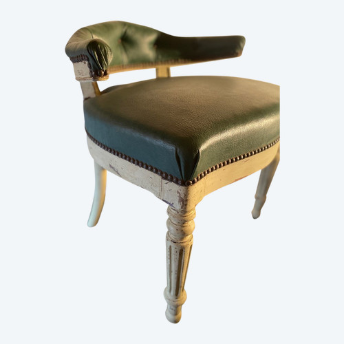 Louis Philippe Office Armchair 19th Patina And Skai (special price currently on request)