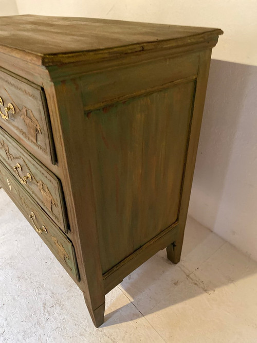 Liège Commode 19th Century Louis XVI Decor With Birds