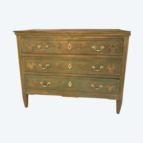 Liège Commode 19th Century Louis XVI Decor With Birds