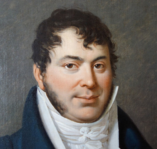 Edouard Pingret, Ã©lÃ¨ve De David - Large Portrait of an Empire Period Man 1813 - 103cm X 121cm