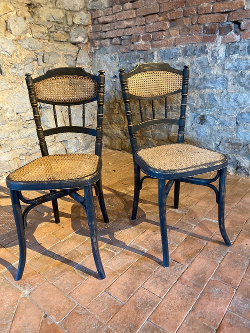 Paire De Chaises Style Thonet Des Années 1900  Patine