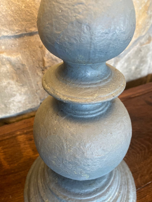 Very Nice Patinated Lamp, Blue 19th Century