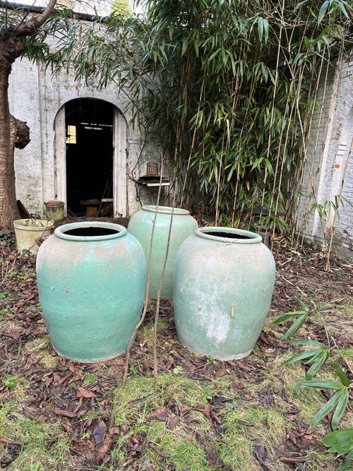 Large South East Asian Jar In Celadon Stoneware