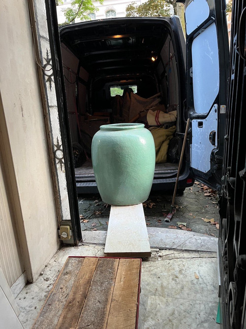 Large South East Asian Jar In Celadon Stoneware