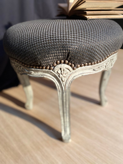 Stool With Fabrics (New Tapestries) Louis XV From the 1900s