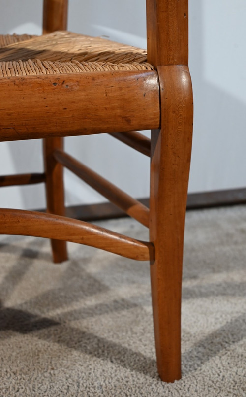 Pair of Estate Armchairs in Solid Cherry, Restoration Period – 1st Part 19th