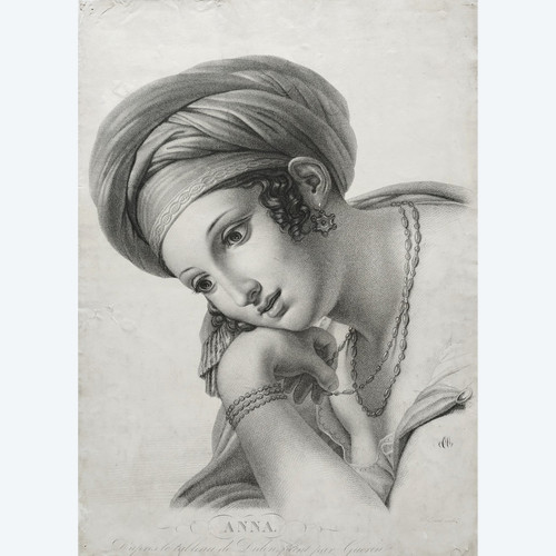 Anna Woman In The Oriental Style After The Painting Of Dido Painted By Guérin