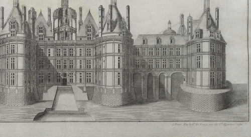 Château De Chambord Gravure Architecture 18ème