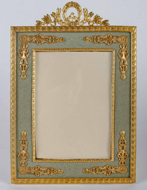 A pair of late 19th century gilded bronze photo frames