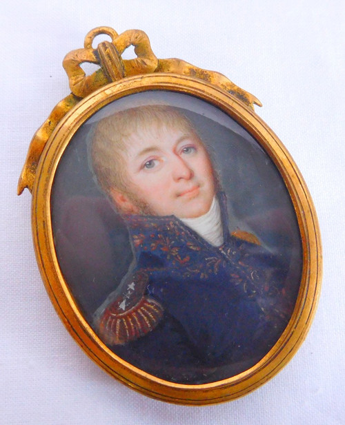 Miniature Portrait On Ivory: General Of The Empire, Early 19th Century