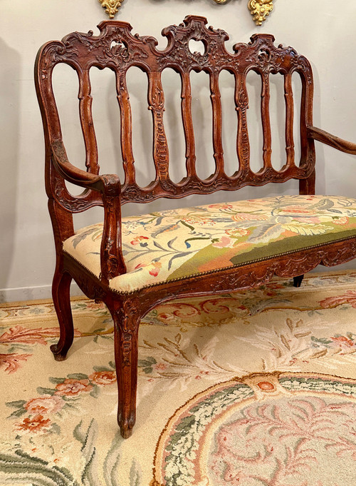 Regency Period Molded and Carved Wood Bench Circa 1720