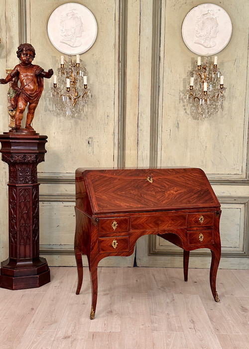 Guillaume Kemp,  Bureau Secretaire Estampillé d'Epoque Louis XV Vers 1760