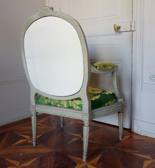 Pierre Brizard: Série De 6 Fauteuils à Chassis d'époque Louis XVI - Stamped