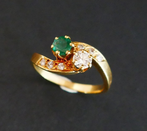 Toi Et Moi Emerald And Diamond Ring.