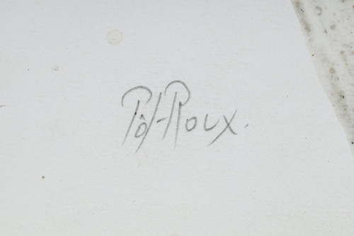 DRAWING AND PAINTING ON PAPER BY PÔL ROUX: "M'BOUR".