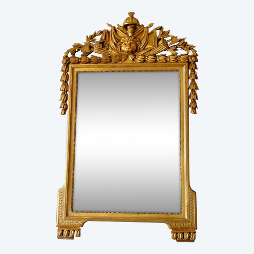 Grand Miroir Aux Attributs d'Hercule - Carved and gilded wood - Louis XVI period