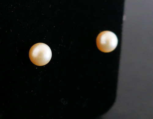 Pair Of Cultured Pearl Earrings, 5.50 mm.