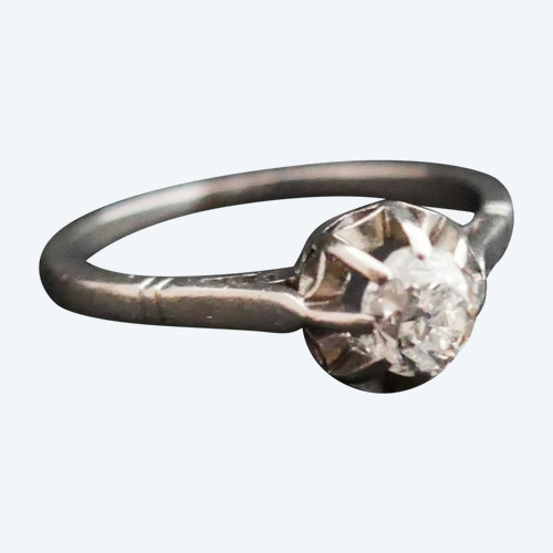 Solitaire Diamond Ring 0.40 Carat, Platinum Setting.