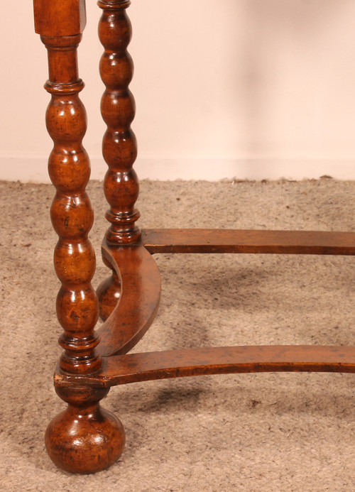 Small Writing Table/side Table In Walnut-17th Century