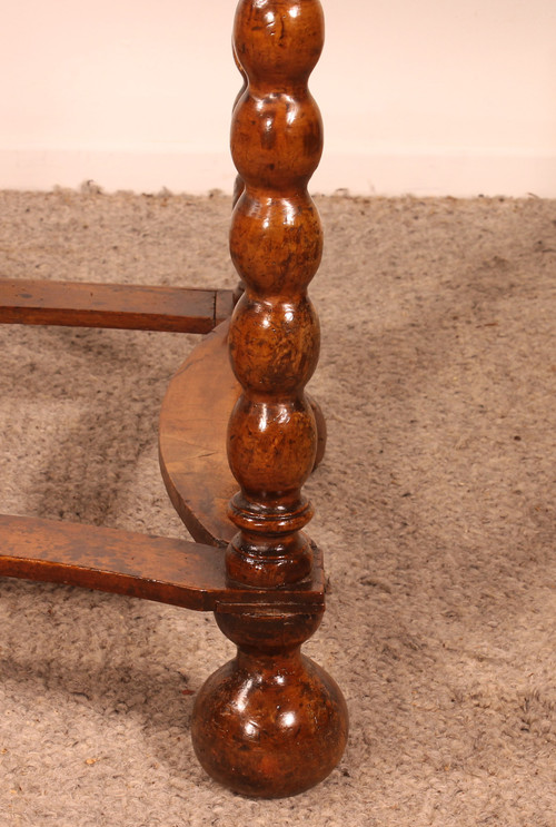 Small Writing Table/side Table In Walnut-17th Century