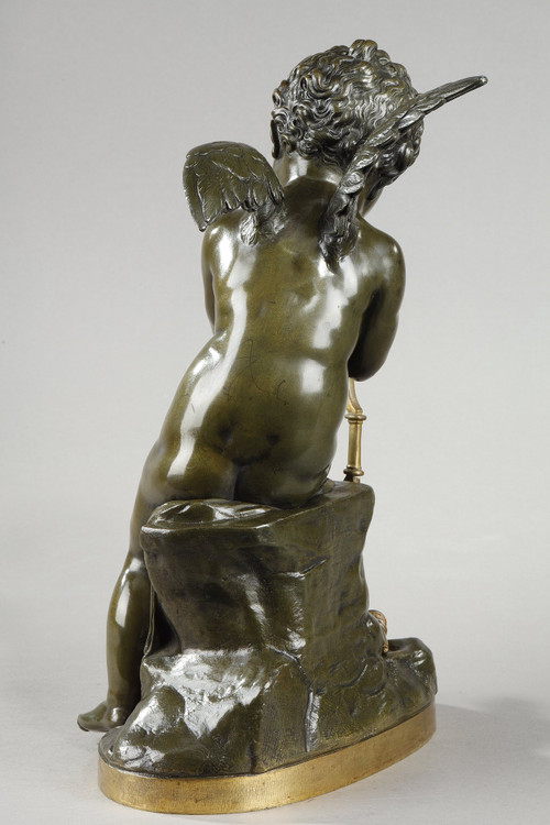 Bronze de Cupidon bandant son arc d'après Lemire (1741-1827)