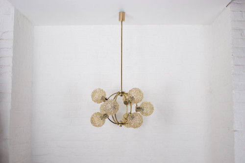 H. Tynell style amber globe chandelier