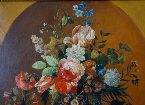 French School Circa 1800: Painting Of Flowers, Oil On Canvas - 69cm X 63cm