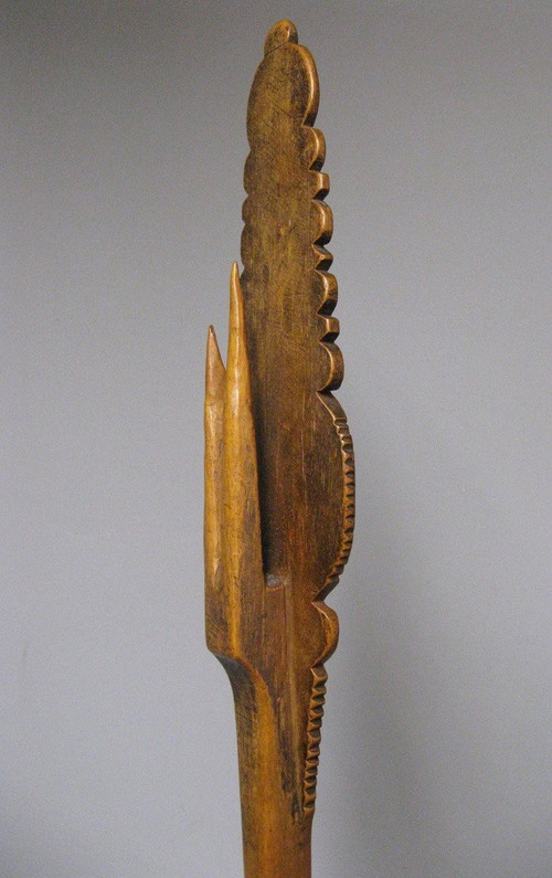 Conocchia In Legno Intagliato Del XIX Secolo.