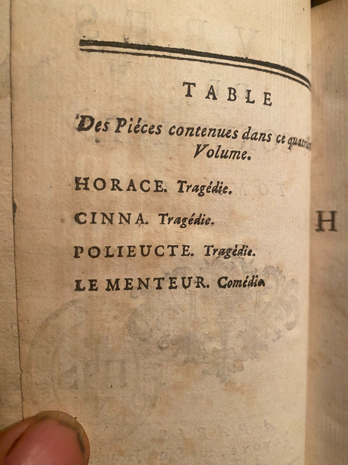  Rare ensemble complet de10 beaux volumes reliures baroques Oeuvres de P. Corneille . A Paris chez Savoye 1758