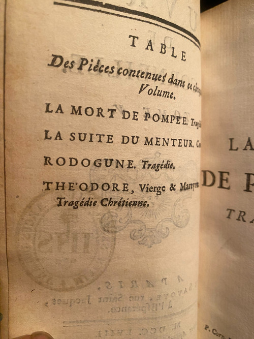  Rare ensemble complet de10 beaux volumes reliures baroques Oeuvres de P. Corneille . A Paris chez Savoye 1758