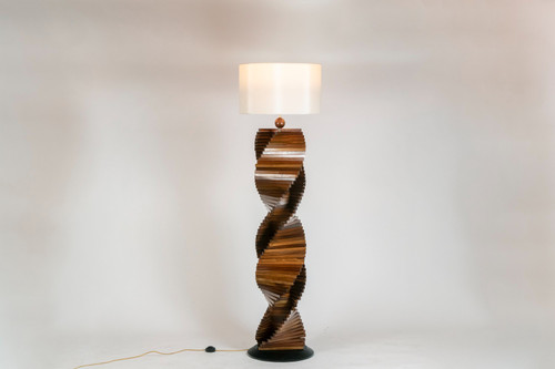 Sculptural wooden lamp base. 1980s